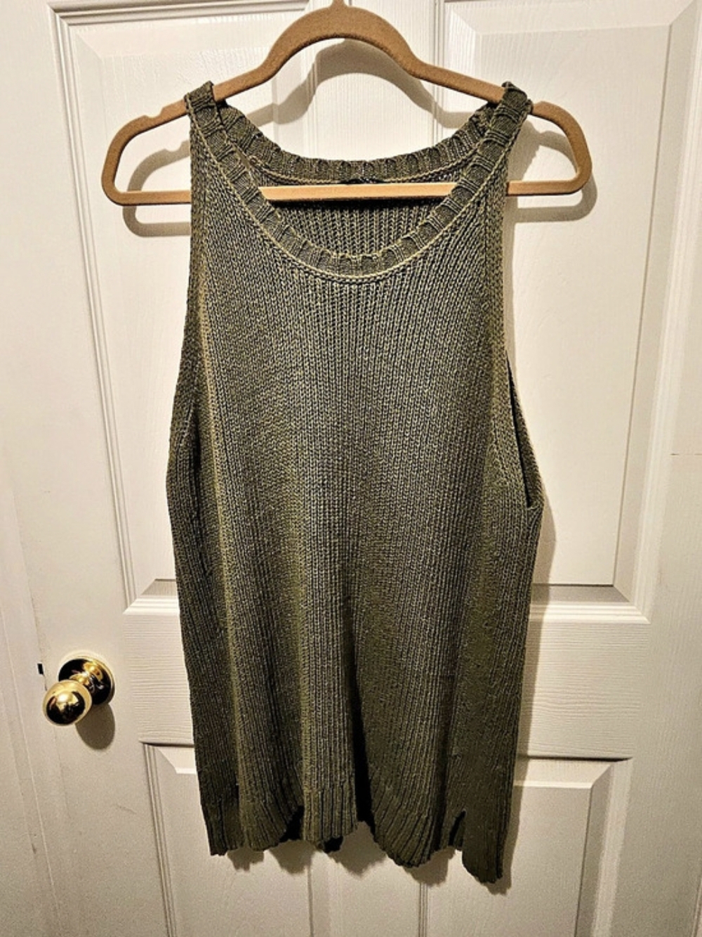Denver Hayes Olive Knit Tank Size 2XL Like New